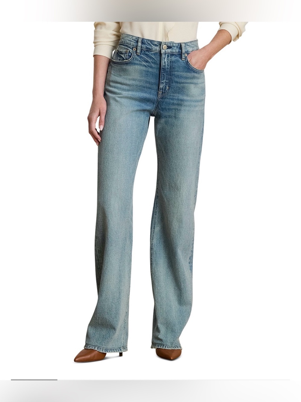 Ralph Lauren Light Blue Wide-Leg Women's Jeans -Sz 16